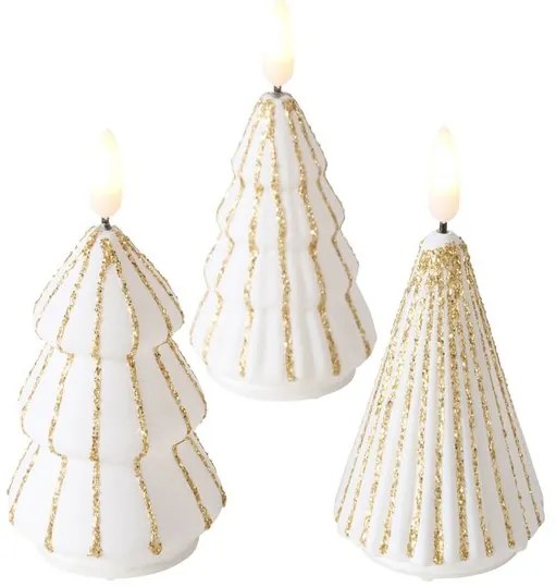 Świeca w kształcie choinki ze sztucznym płomieniem TORIS, 12 cm