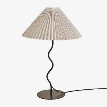 Lampa Stołowa Z Żelaza I Lnu Siliema Czarny Matowy - Sklum