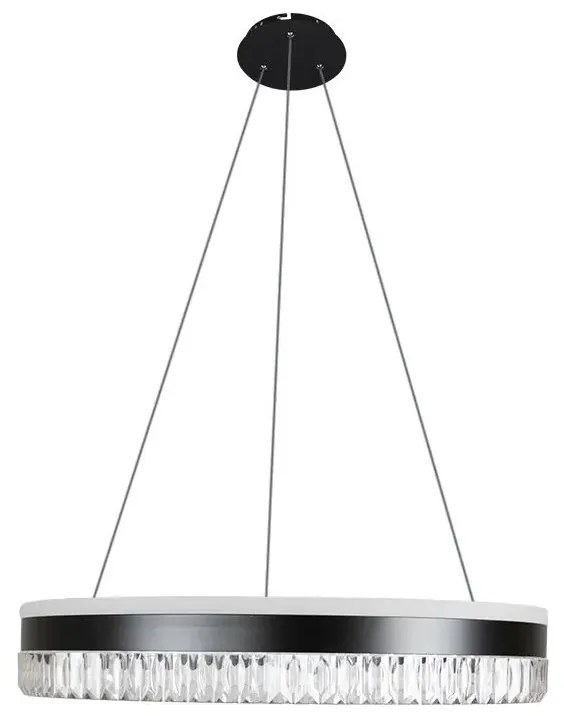 Lampa LED 80W 230V 3000-6500K czarna z pilotem, ściemnialna na linkę