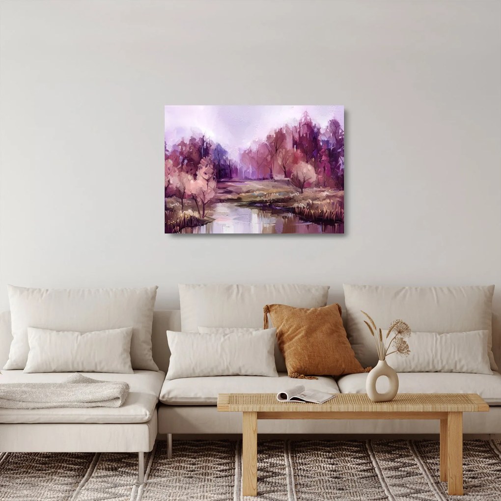 Obraz na szkle - Malarstwo pejzażowe jesienne (70x50 cm)