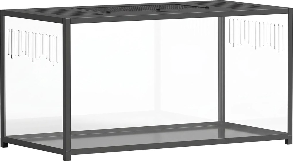 PawHut Duża klatka dla chomika 100 x 50 x 52,5 cm aluminium akryl klatka dla gryzoni z otwieraną pokrywą głęboka miska dna podwójne drzwi | Aosom PL