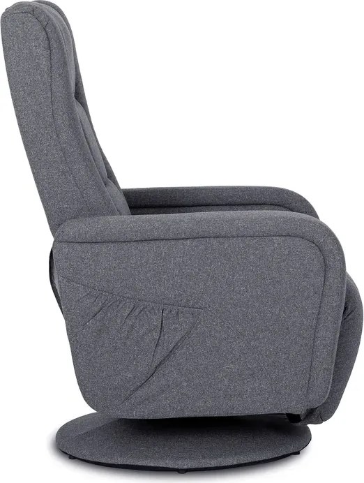 Fotel Rozkładany Obrotowy Masujący z Podnóżkiem SPIKE 2 Ciemnoszary Loft