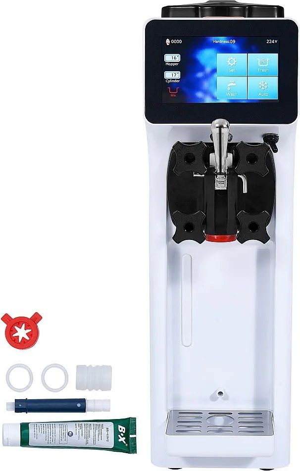 Maszyna do Lodów Miękkich SucceBuy, 10 L/h 900 W, 1 Smak, Automatyczne Przewyżanie z Ekranem Dotykowym, do Sundae Jogurtu