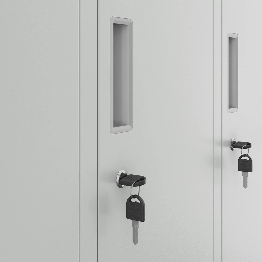 Metalowa szatnia 10-skrytkowa Bartek 136x45x172 cm szara