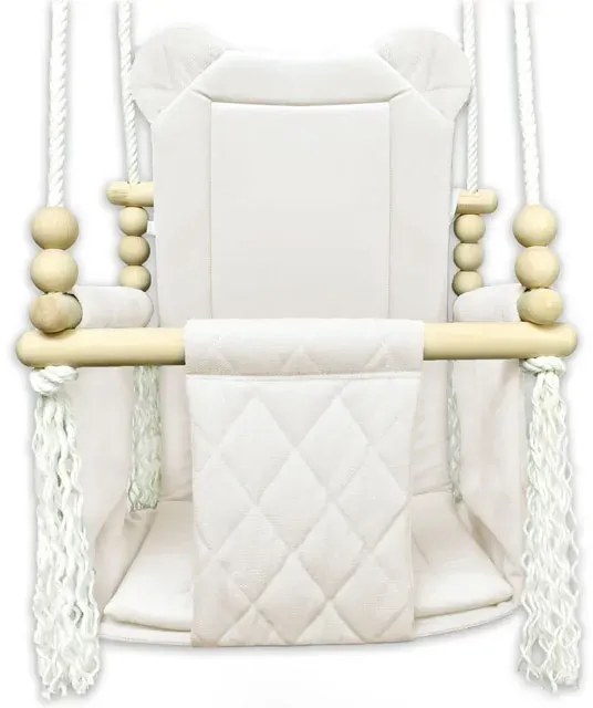 Szczebelkowa huśtawka dziecięca miś ecru F0-G19