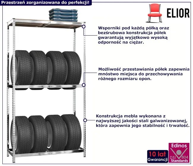 3 metalowe regały na opony - Ifexo 7X