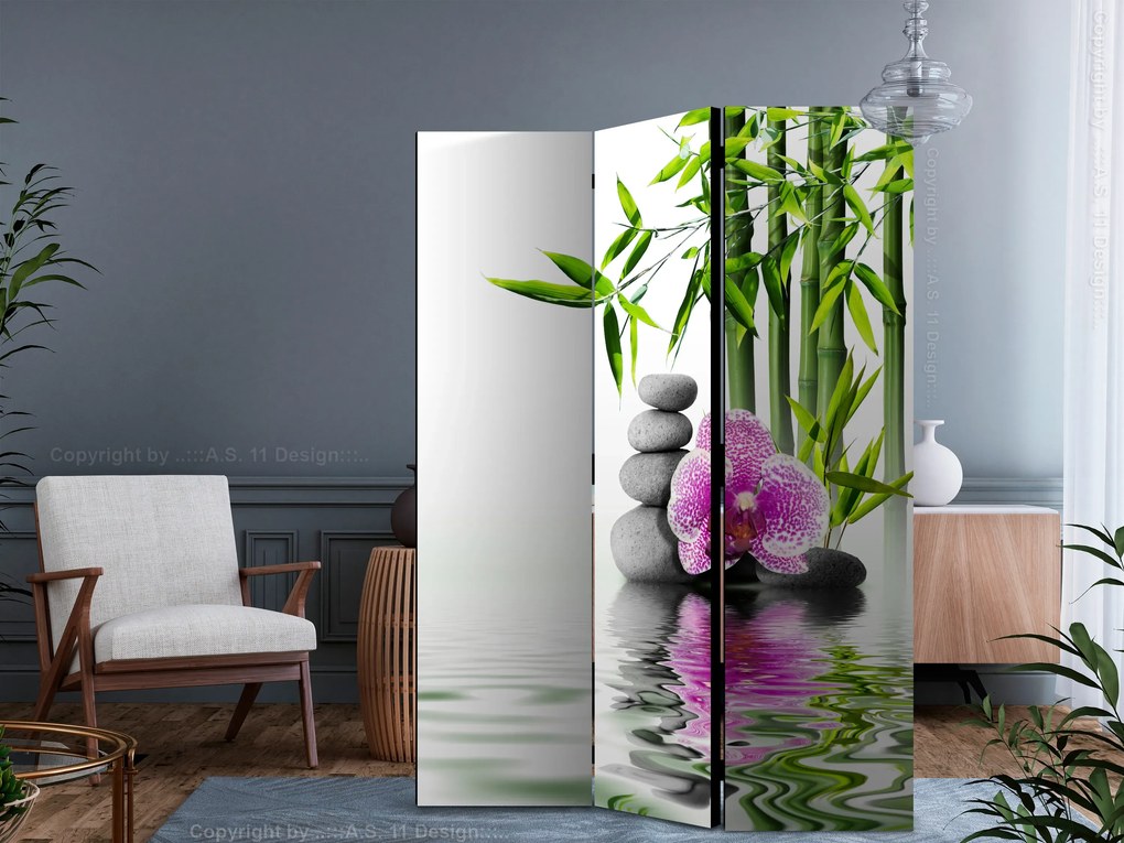 Parawan jednostronny Orient 135x172 cm 3-częściowy szary ARTGEIST B