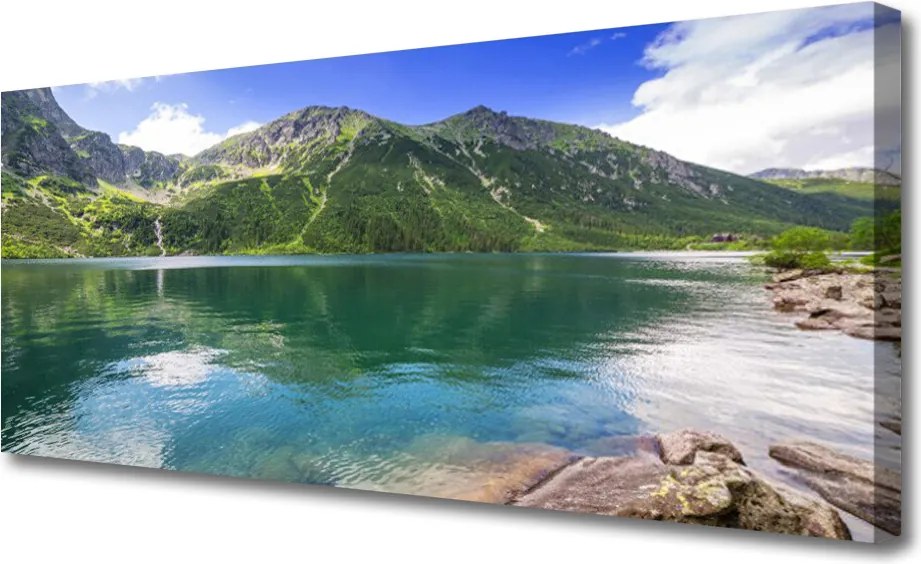 Fotoobraz na płótnie Odbicie Gór w Lustrze Wody