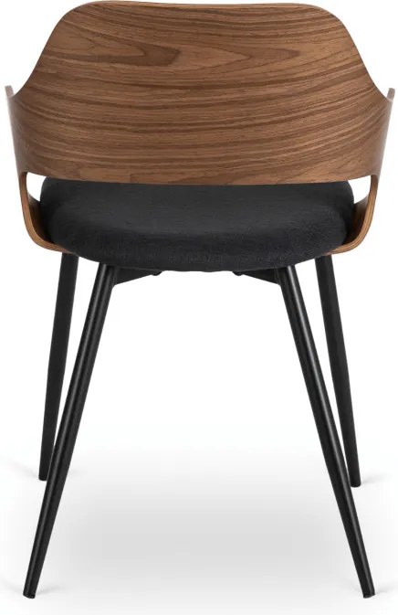 Krzesło Tapicerowane z Drewna Giętego ORBI Orzech/Czarne Nowoczesne Loft