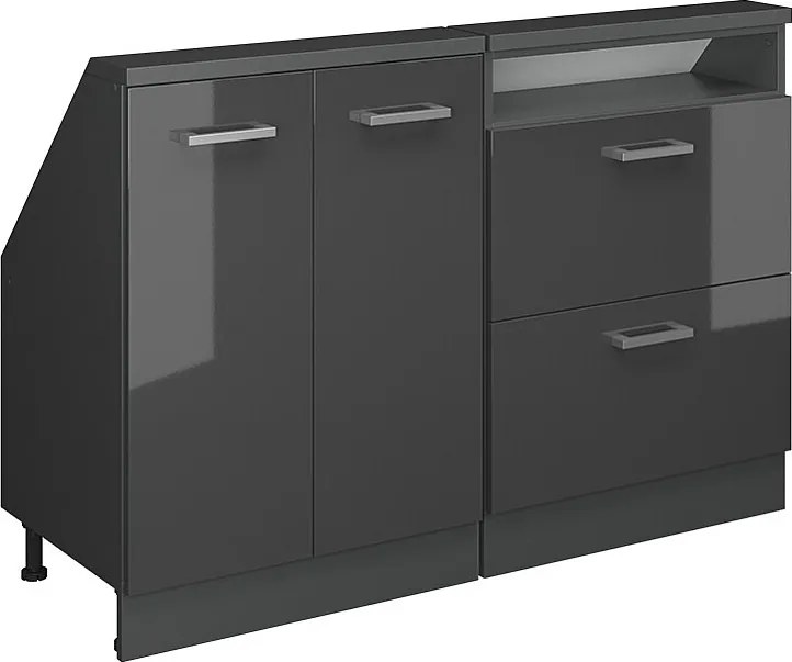 Zestaw szafek na dach skośny antracyt wysoki połysk/antracyt 120x46x81.6 rion