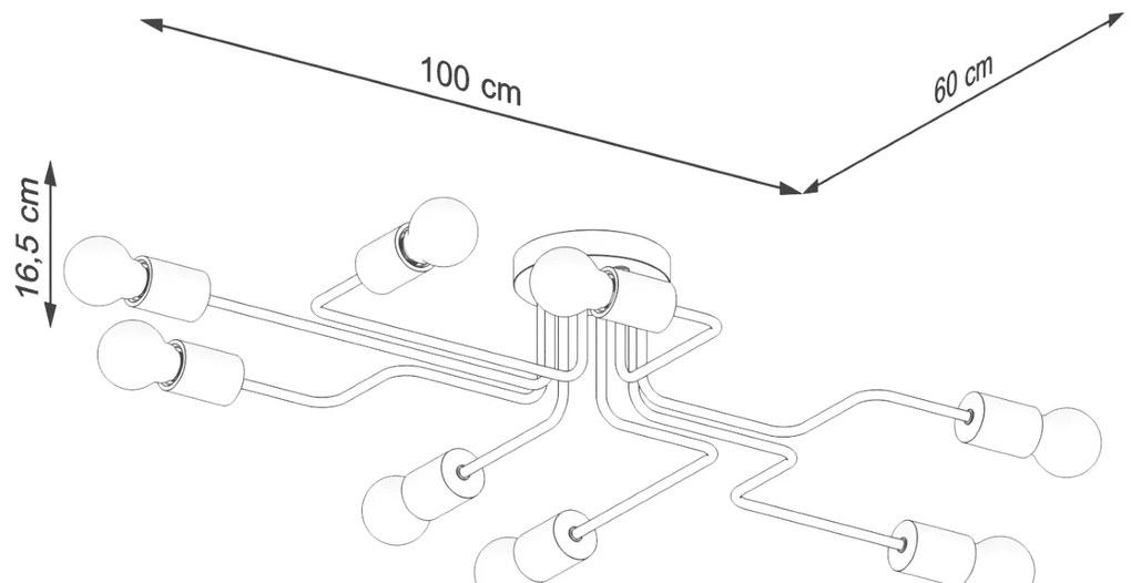 Żyrandol TIMBO 8 biały SOLLUX  LIGHTING