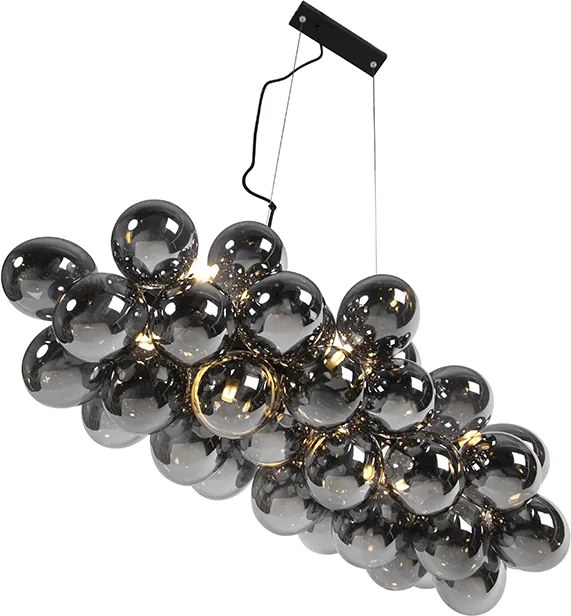 Inteligentna lampa wisząca czarna z przydymionym szkłem 8-punktowa z Zigbee G9 - Uvas