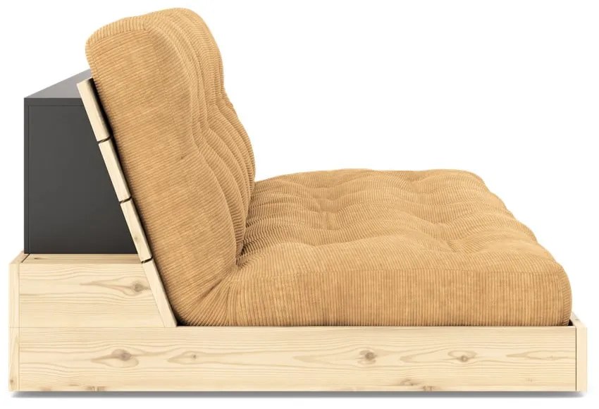 Jasnobrązowa sztruksowa rozkładana sofa 196 cm Base – Karup Design