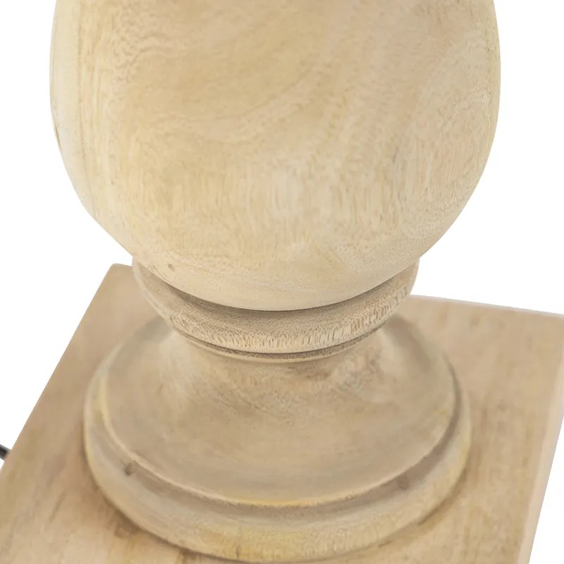 Stylowa lampa stołowa bez klosza drewno naturalne - Catnip Rustykalny / Vintage Oswietlenie wewnetrzne