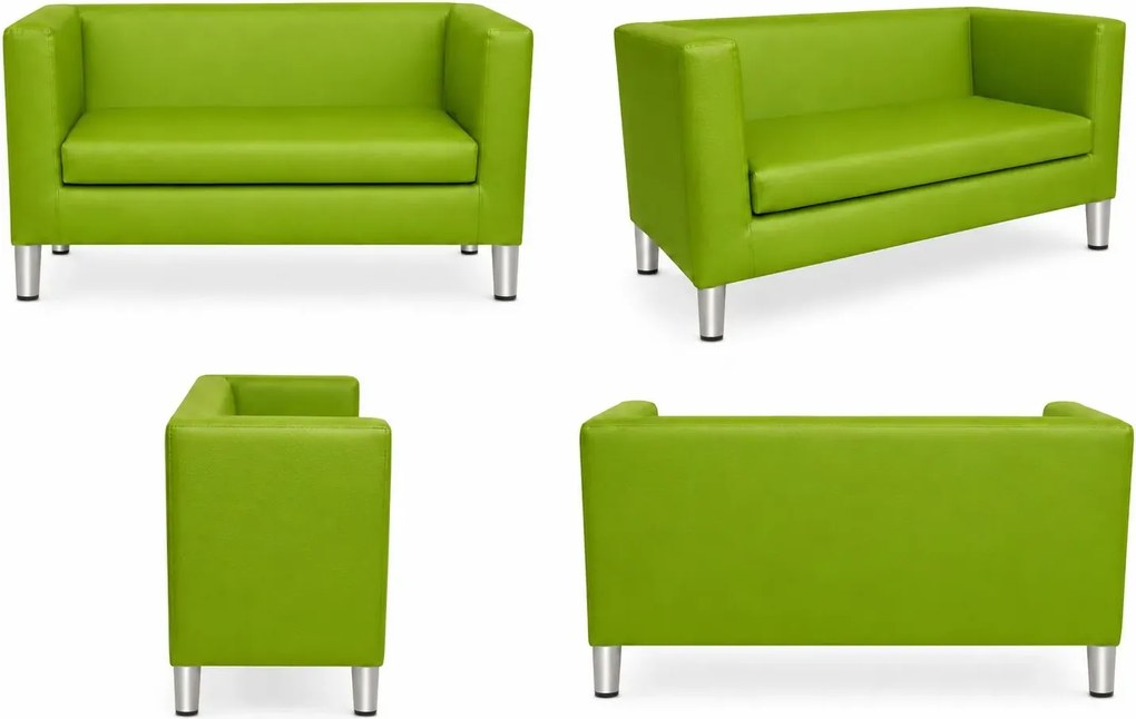Sofa Monaco : Kolor nogi - Chrom, Kolor tkaniny - EKO-SKÓRA - 5D, Typ tkaniny - Eko-skóra , Wysokość nogi - 15 cm