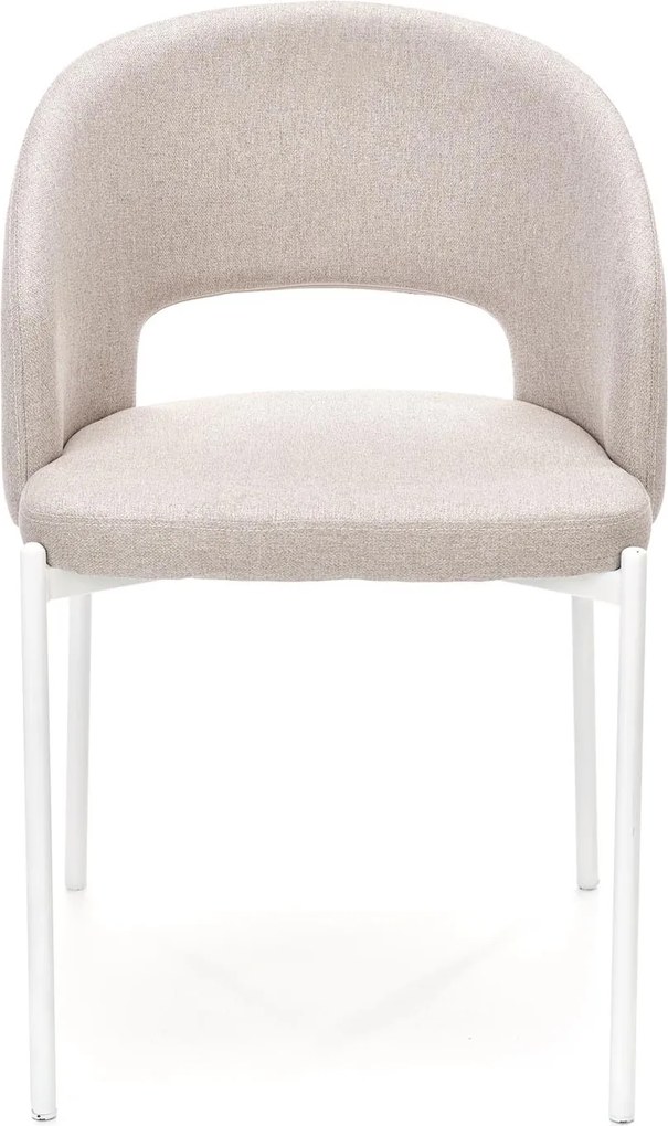 Tapicerowane krzesło do jadalni na białych nogach K486