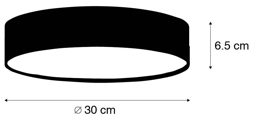 Inteligentna lampa sufitowa czarna 30 cm z LED RGB i pilotem - Taiko Nowoczesny Oswietlenie wewnetrzne