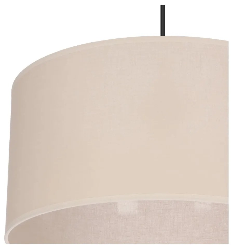 Beżowa lampa wisząca z tekstylnym kloszem ø 40 cm Shanti – Candellux Lighting