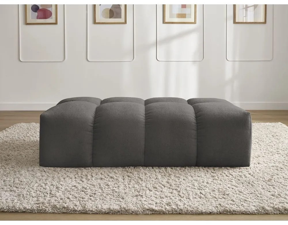 Ciemnoszary podnóżek z tkaniny szenilowej Everest – Bobochic Paris