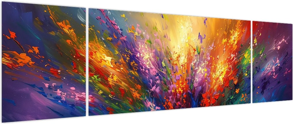 Obraz - Abstrakcja kwiatów (170x50 cm)
