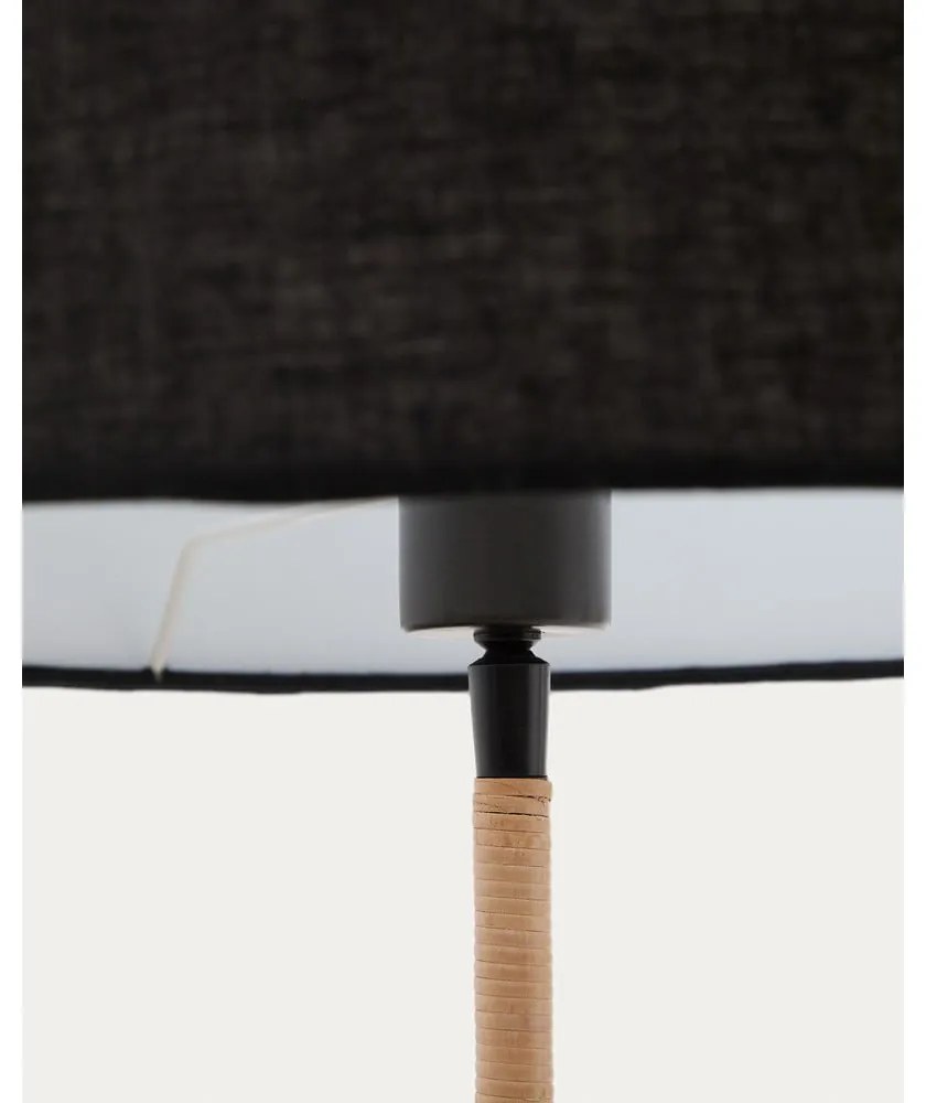 Czarna lampa stojąca z tekstylnym kloszem (wysokość 160 cm) Canar – Kave Home
