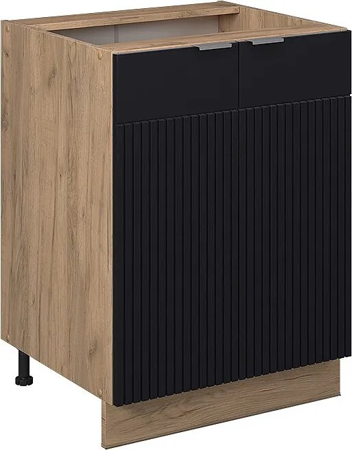 Szafki kuchenne czarne paski 60x51.6x82 fame-line