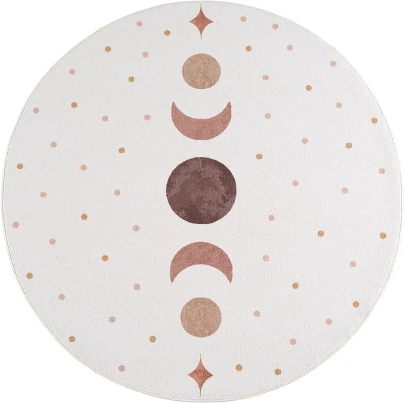 Dywan dziecięcy Coco Fazy Księżyca kremowy koło 160 cm x 160 cm