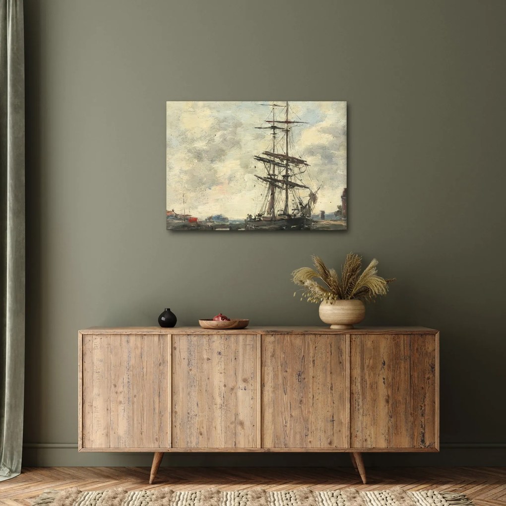 Obraz - Eugène Boudin, Ship on the Touques, reprodukcje (70x50 cm)