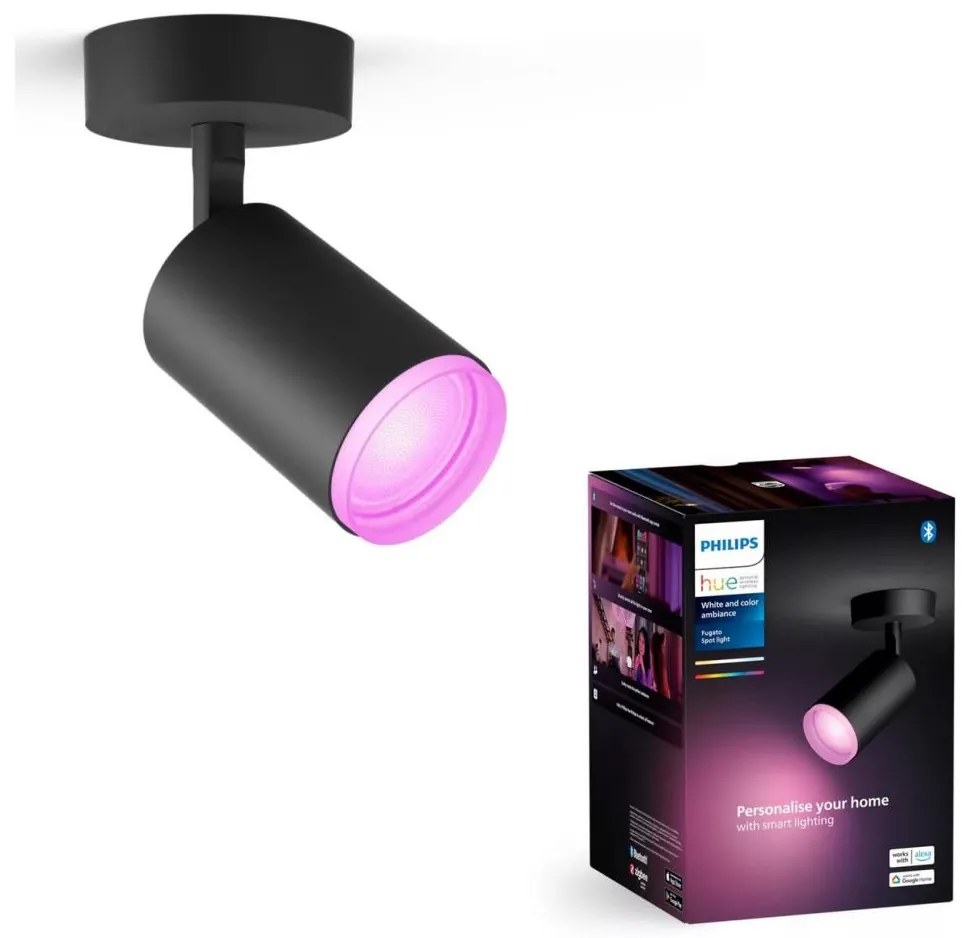 Philips Hue FUGATO LED RGBW 1xGU10/4,2W 230V czarny, ściemnialne