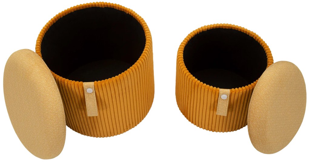 Zestaw puf ze schowkiem BOLZANO, Ø 38 cm, Ø 32 cm