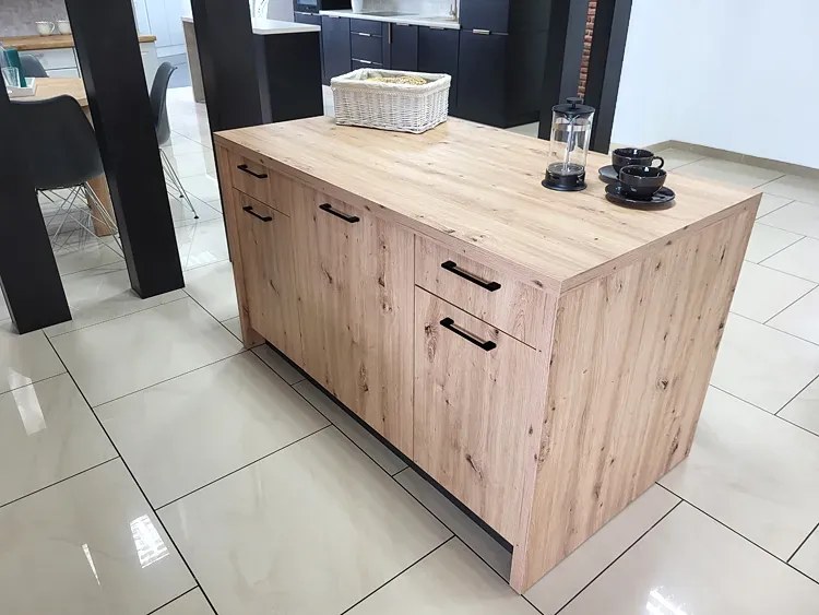 Wyspa kuchenna dąb artisan + grafit - Cristal 4X