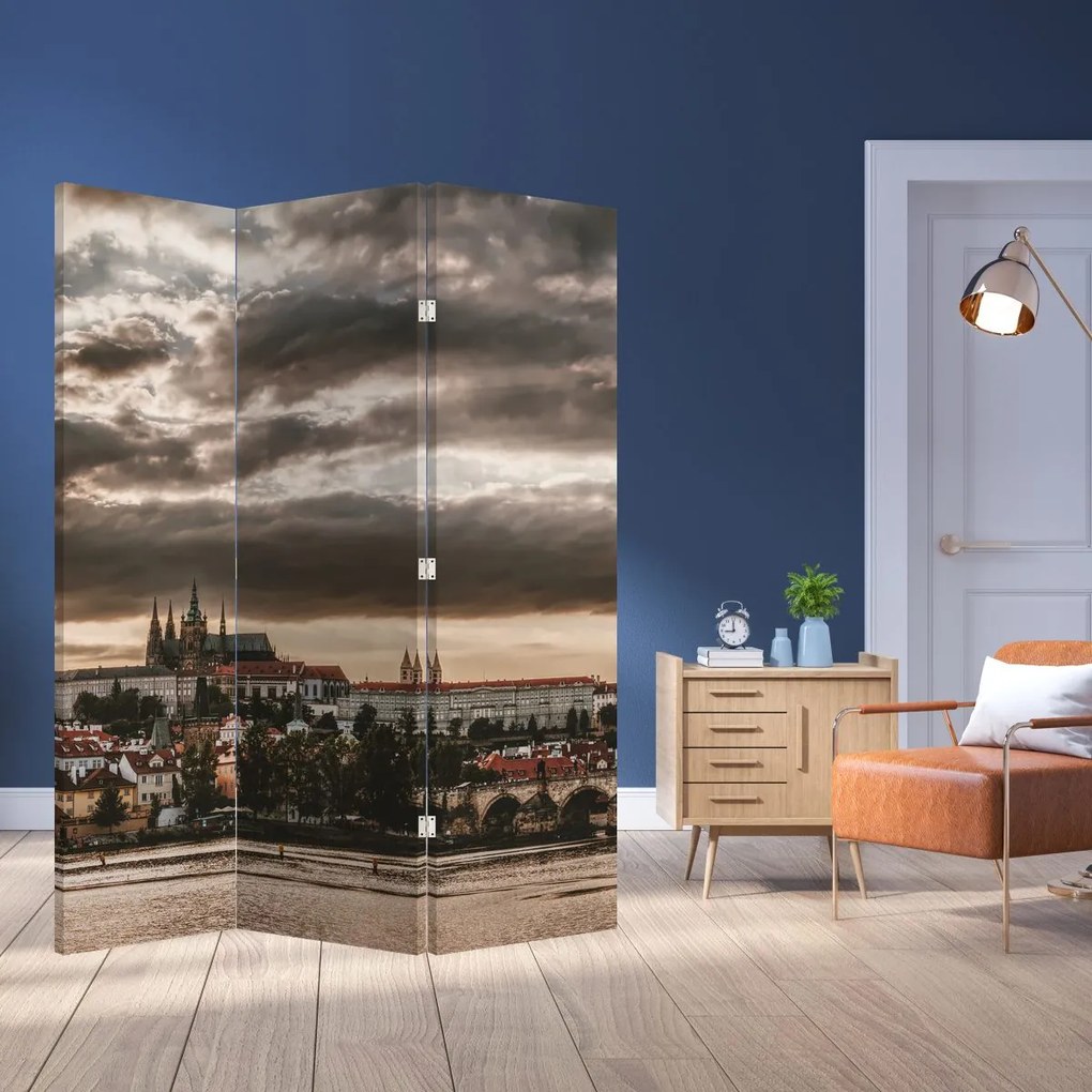 Parawan - Praski Zamek w szarości (126x170 cm)