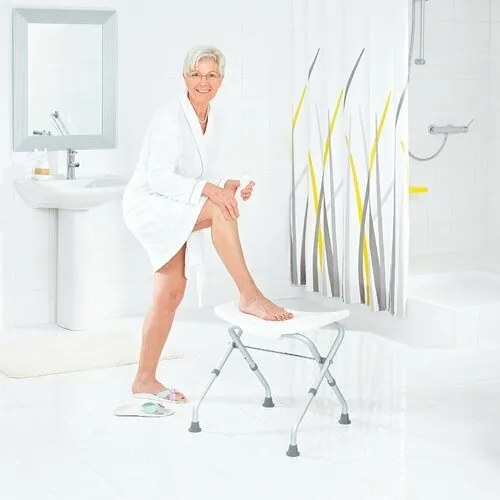 SAPHO A0050301 Składane krzesełko dla osóbniepełnosprawnych, białe