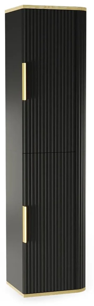 Szafka łazienkowa RIVELA 2D 40x160cm czarna STRAMA