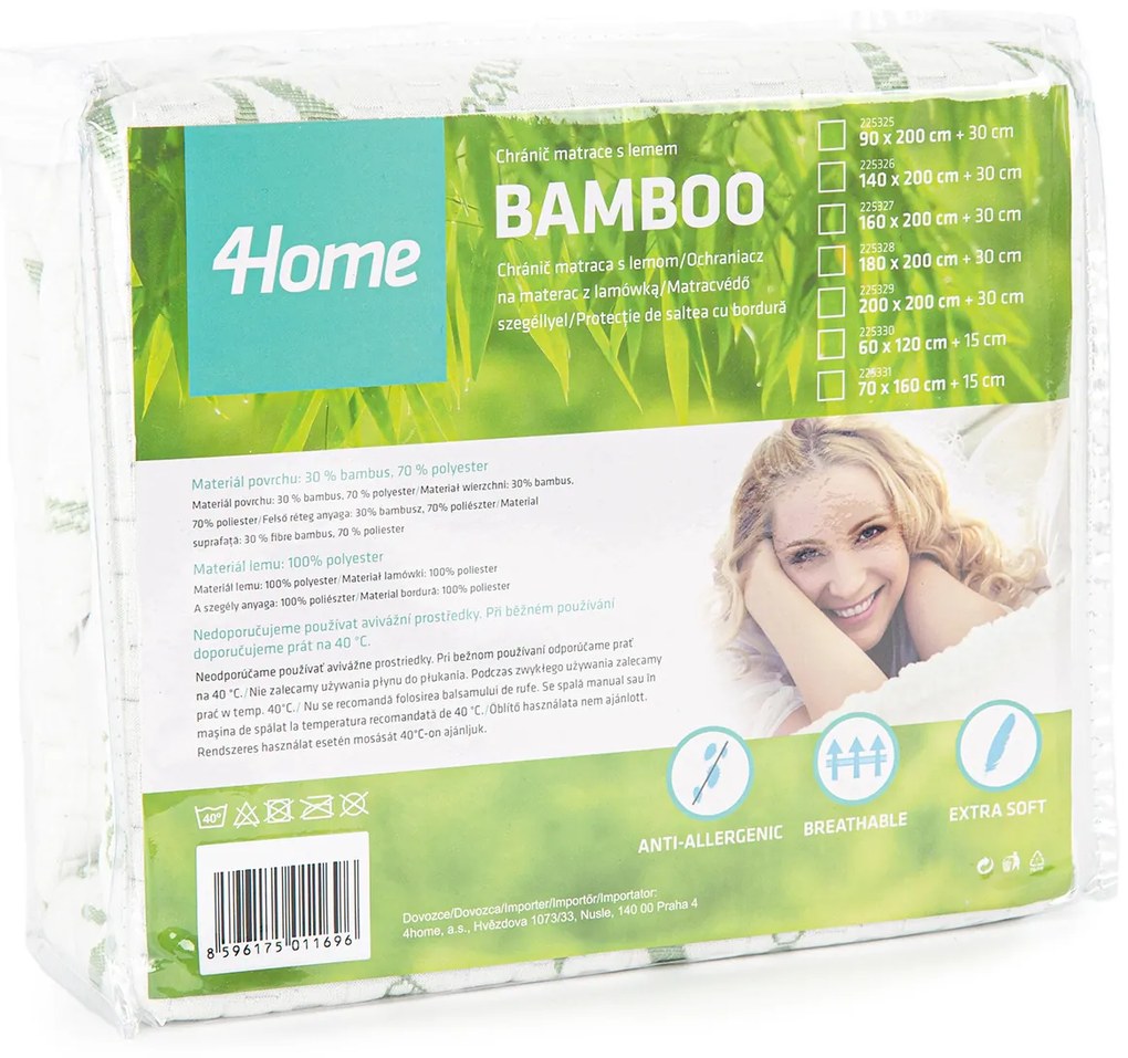 4Home Bamboo Ochraniacz  na materac z lamówką, 60 x 120 cm