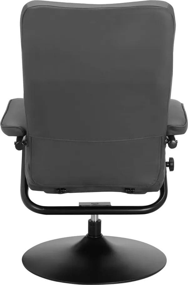 Szary fotel wypoczynkowy z imitacji skóry z podnóżkiem Istad – Støraa