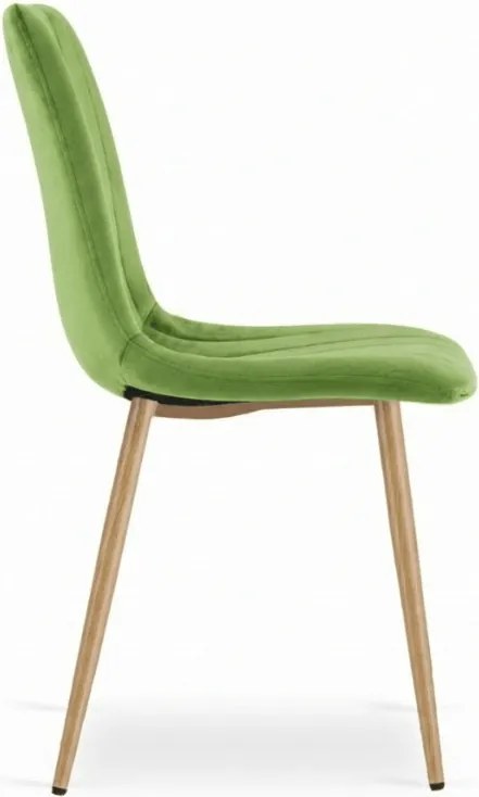 Jasnozielone aksamitowe krzesło LAVA