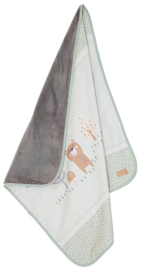 Jasnozielony koc dziecięcy z mikropluszu 80x80 cm Woodland Buddies – Roba