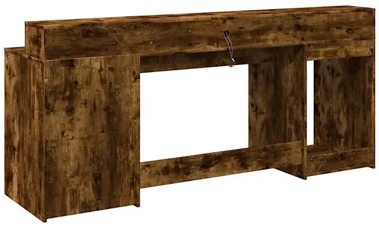 Podświetlane biurko 200 cm przydymiony dąb S1-N94