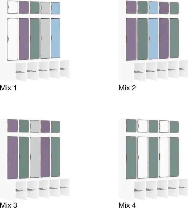 Szafka szkolna do szatni 5-osobowa z drzwiczkami góra/dół Blox Colours Mix, index SZT-5R-B-C-A