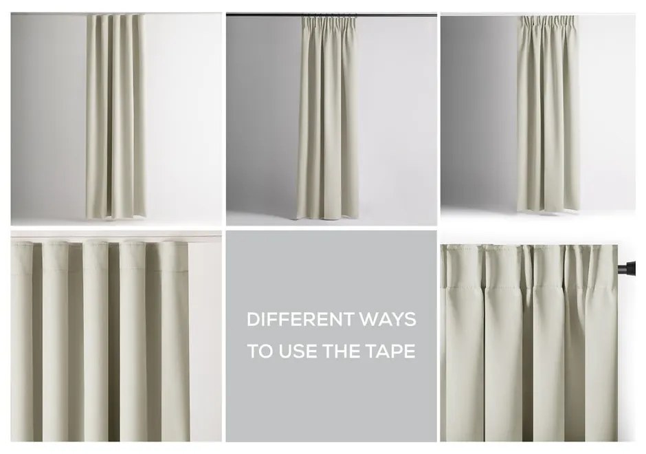 Kremowa zaciemniająca zasłona termiczna 140x245 cm Pleat – Restilo