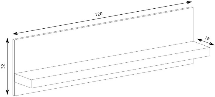 Półka Ścienna W Dekorze Kraft Biały R2-R40