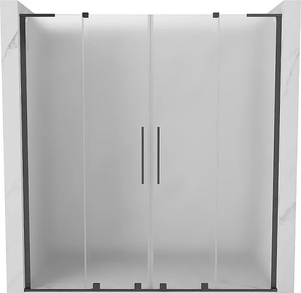 Mexen Velar L Duo drzwi prysznicowe rozsuwane 200 cm, szron, gun gray szczotkowany - 871-200-003-32-66