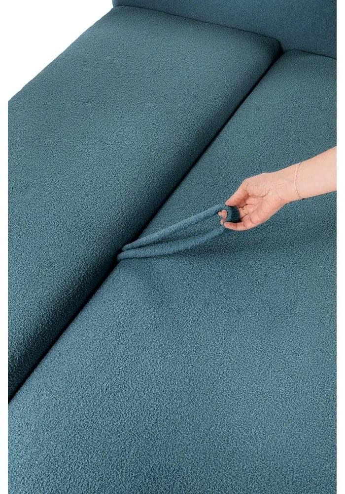 Niebieska rozkładana sofa z materiału bouclé 247 cm Quinoa – Bonami Selection
