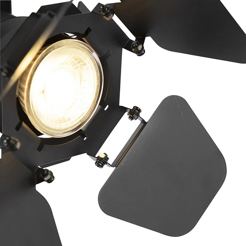 Industrialny reflektor studyjny czarny GU10 z klapkami - Movie
