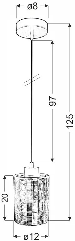 Srebrna pojedyncza lampa wisząca - 2X D264 R6-B85