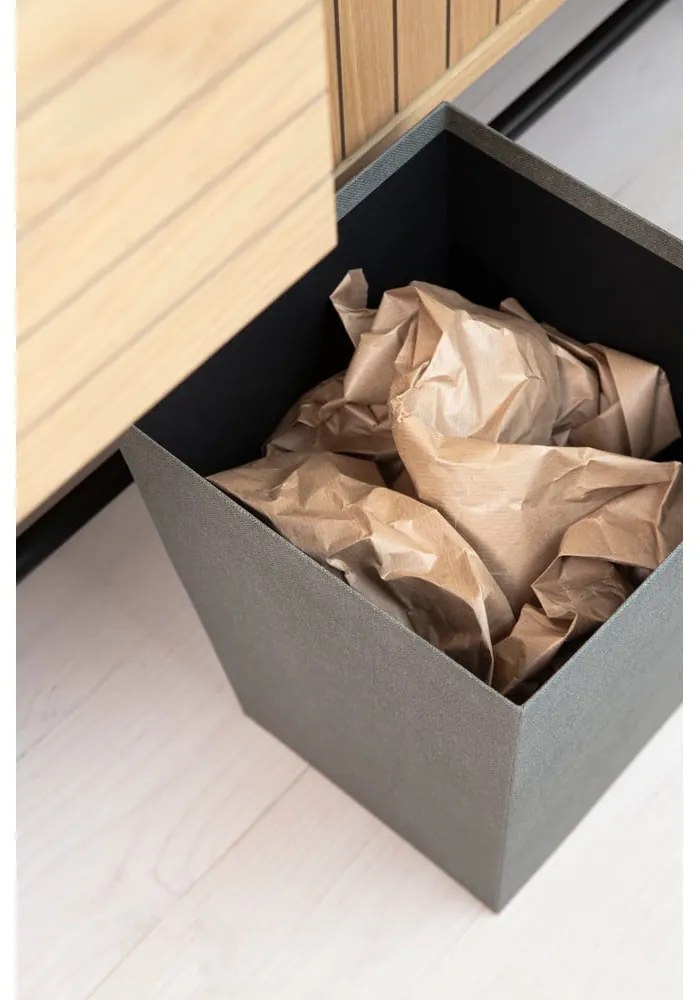 Szary biurowy kosz na śmieci Sofia Canvas Paper Laminate – Bigso