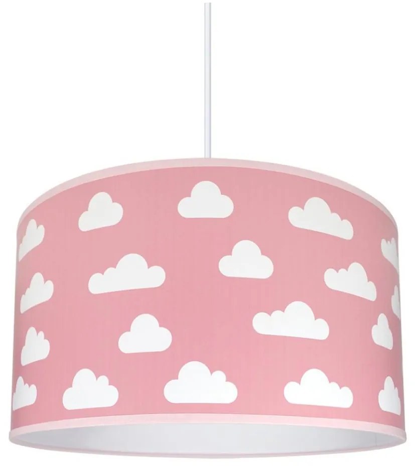 Dziecięca lampa wisząca CLOUDS PINK 1xE27/60W/230V