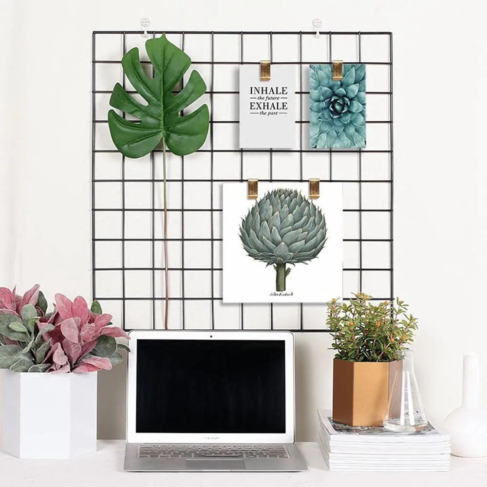 Czarna metalowa kratka-organizer Reminder, 60x60 cm