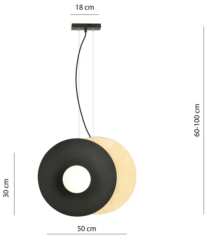 Nowoczesna wisząca lampa nad stół opal - 3X D104 S0-L89